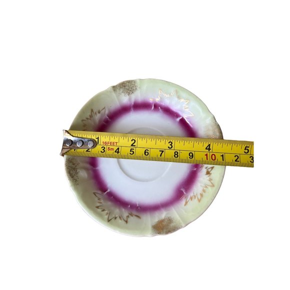 Vintage Floral Flowers Tea cup Saucer Set Hand painted Mums Asters Gold - Picture 4 of 6